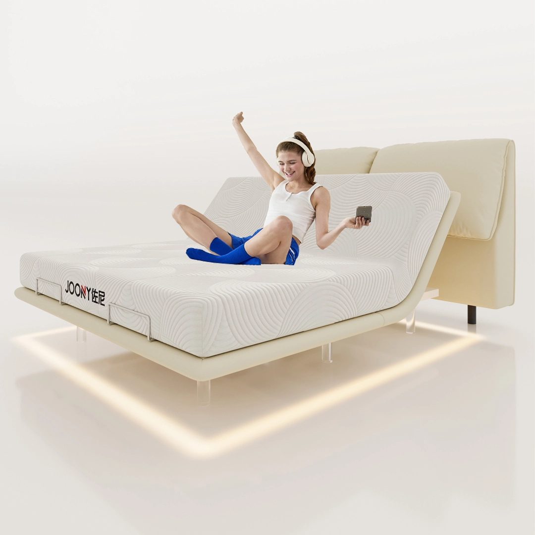 Moderne Schlafzimmer-Sets, King-Size-Schlafzimmer-Set, Möbel, Lederbett, Massivholz, doppelt verstellbares elektrisches Bett JN-A024 1