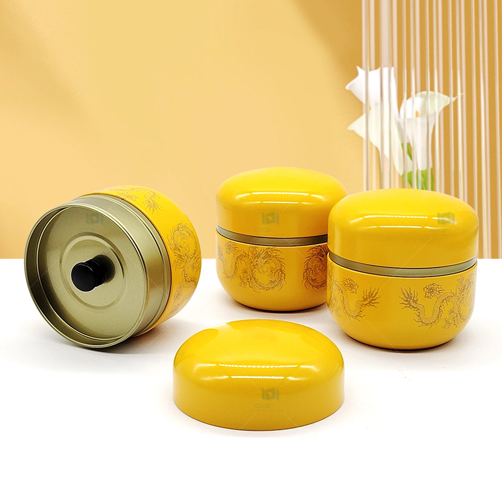 OEM ODM Food Grade Round Airtight Tea Tin Can Container Custom Designs Metal Coffee Candy Tea Gift Box Packaging 1