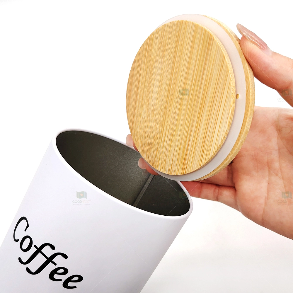 Custom Logo Printing Tea Gift Tin Box Packaging Food Grade Coffee Bean Candy Biscuit Metal Tin Can With Wood cover 1