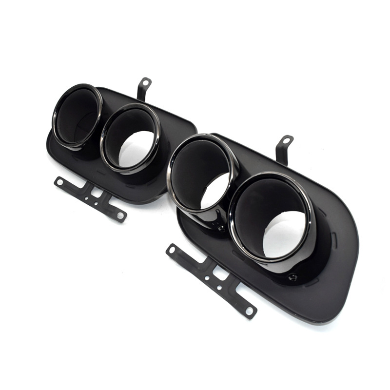 Silver/Black Exhaust Pipe Tip For Porsche 911 Carrera Modified 992 5