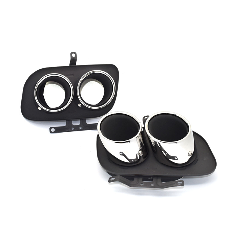 Silver/Black Exhaust Pipe Tip For Porsche 911 Carrera Modified 992 2