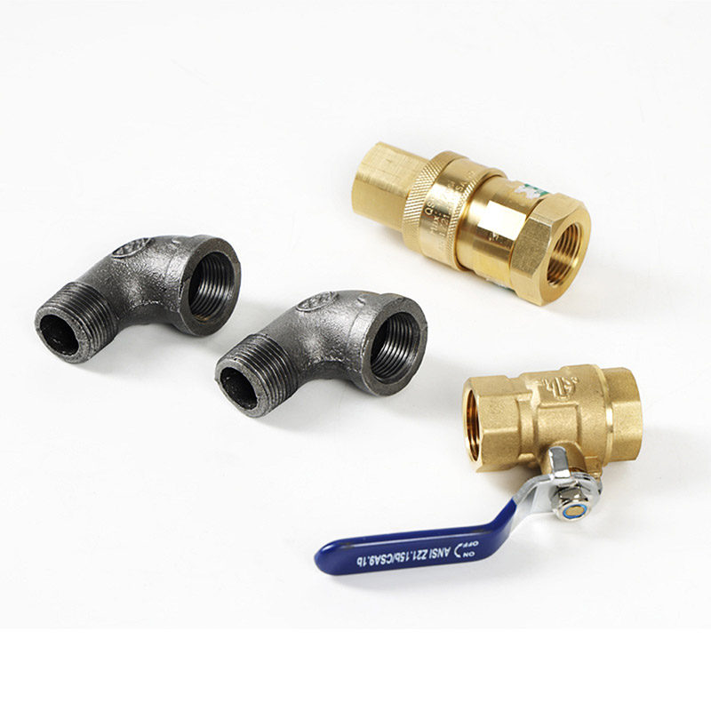 Kit de manguera para cocina de gas de 60 pulgadas con 2 codos, válvula de paso total, diámetro de 3/4'' (Qd3460) 5
