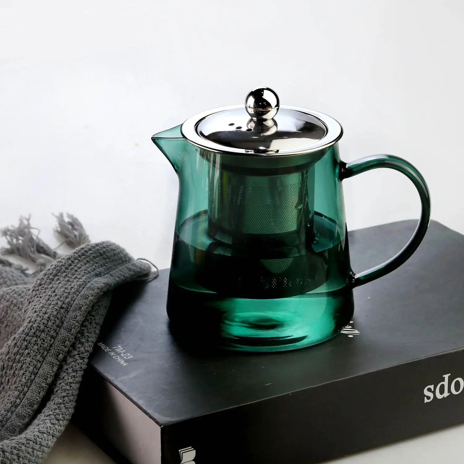 Bình lọc nước thủy tinh Borosilicate cao 500ml Bình thủy tinh Bình pha trà Trà cà phê có nắp đậy và tay cầm bằng thủy tinh 1
