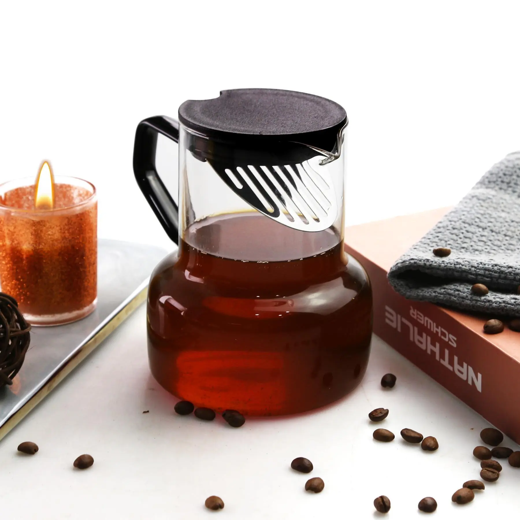 Set di brocche in vetro borosilicato teiera di alta qualità, tazze da tè in vetro con beccuccio, set di brocche in vetro per acqua 1