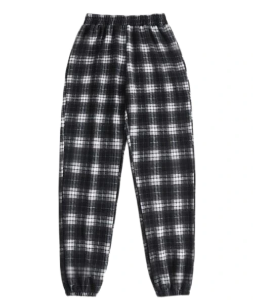 Women's Plaid Elastic Waist Joggers for Comfortable Style 1