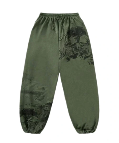 Women's Grunge Punk Skull Graphic Drawstring Joggers 1