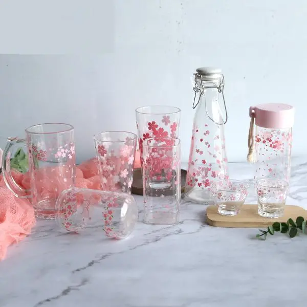 Creatieve Sakura-glas draagbare schattige vrouwelijke studentenbeker Waterfles Sakura drinkgerei Set Creatieve Sakura-glas draagbare schattige vrouwelijke studentenbeker Waterfles Sakura drinkgerei-set 1