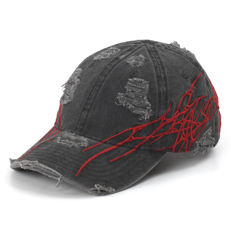 6 panel Unstructured Cotton Dad Hat Vintage Washed Distressed Baseball Cap 1