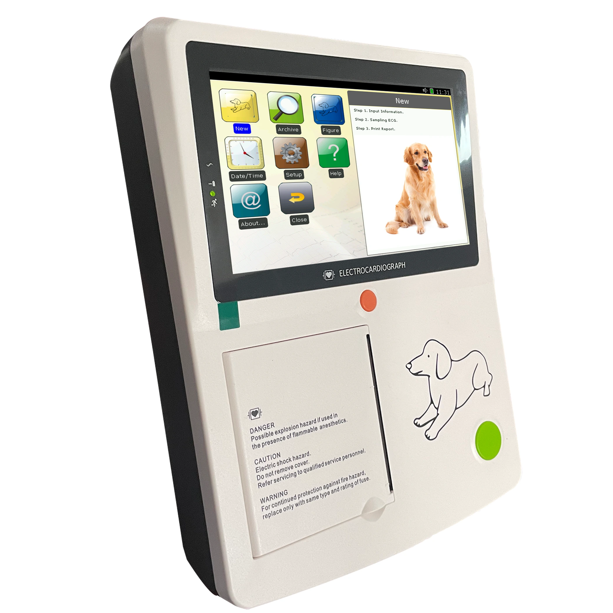 7/12 chumbo 7 máquina veterinária de ECG com tela de toque colorida | INNORKOM 1