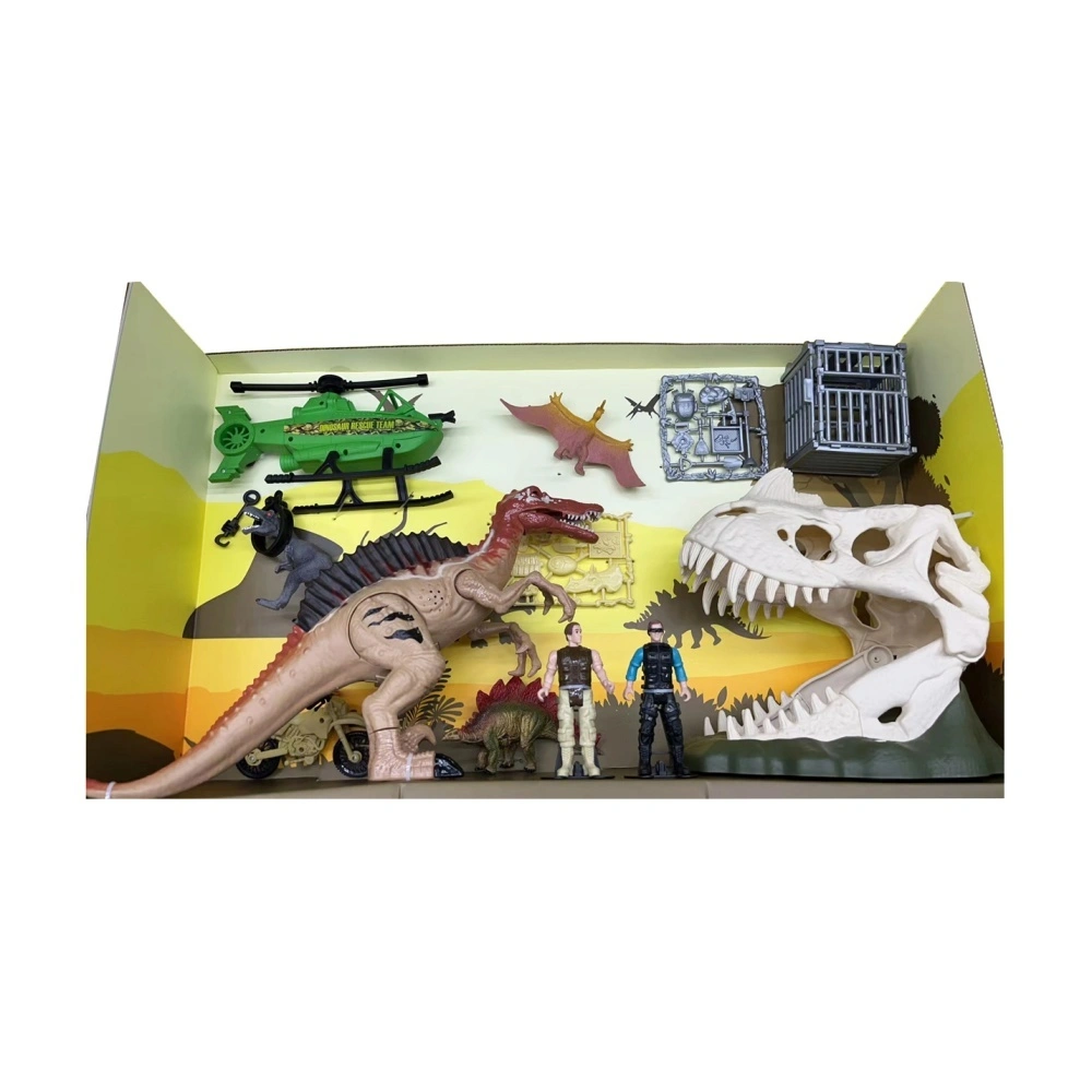 Ensemble de grandes têtes de dinosaures, pulvérisation de brume, avec combinaison de son et de lumière, jouets en plastique pour garçons et filles 1