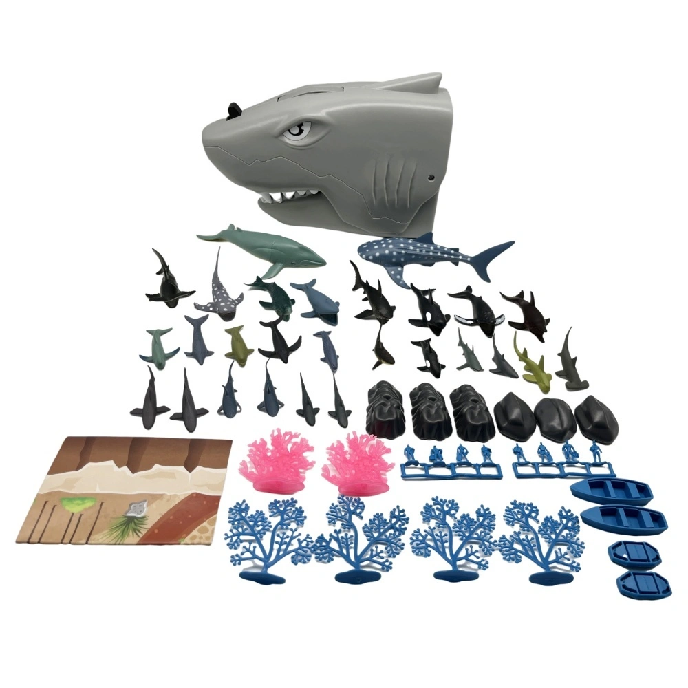 Stockage de têtes de requin, 53 pièces, océan, différentes tailles, combinaison de cartes sous-marines, ensemble de jouets en plastique 1