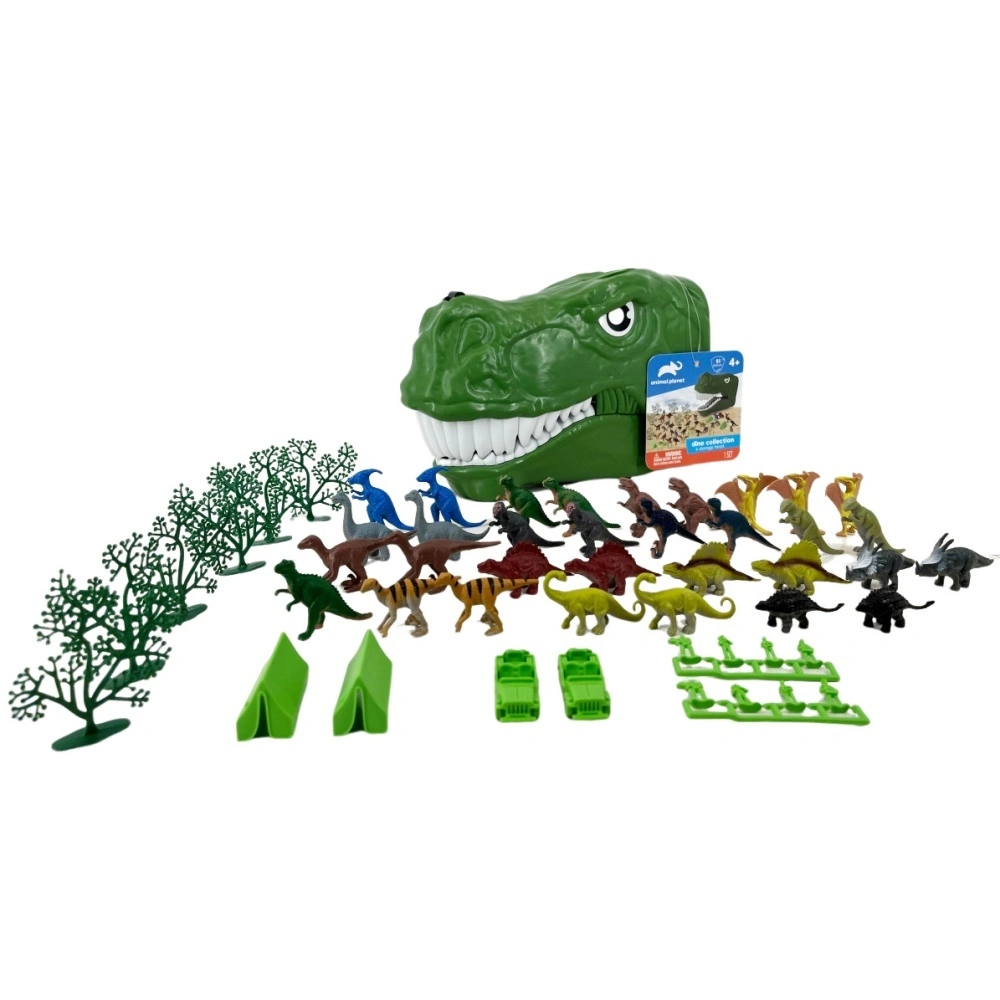 Rangement de têtes de dinosaures, 51 pièces, divers petits arbres de dinosaures et autres accessoires, jouets en plastique 1
