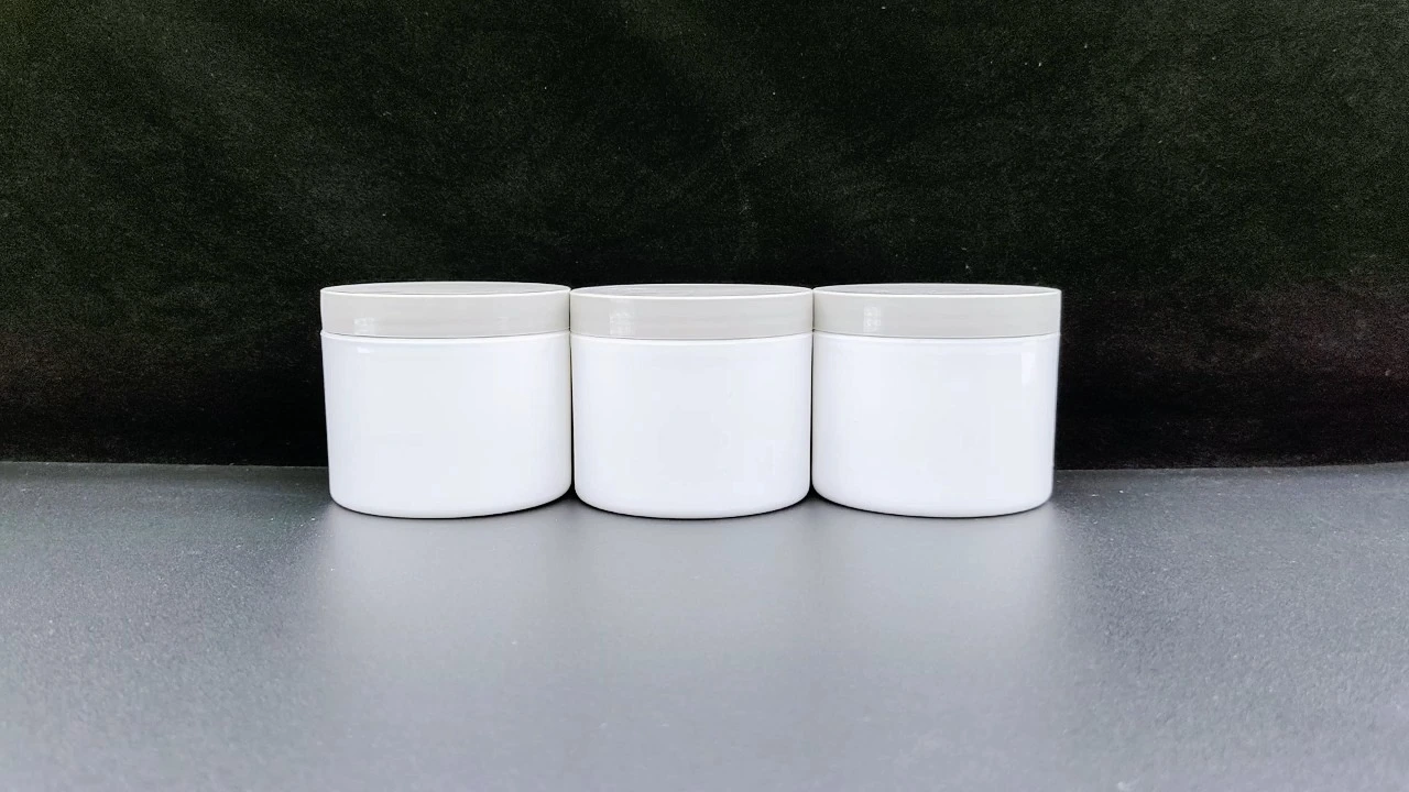 Glamorous 125g white smooth PP hair care jars 1