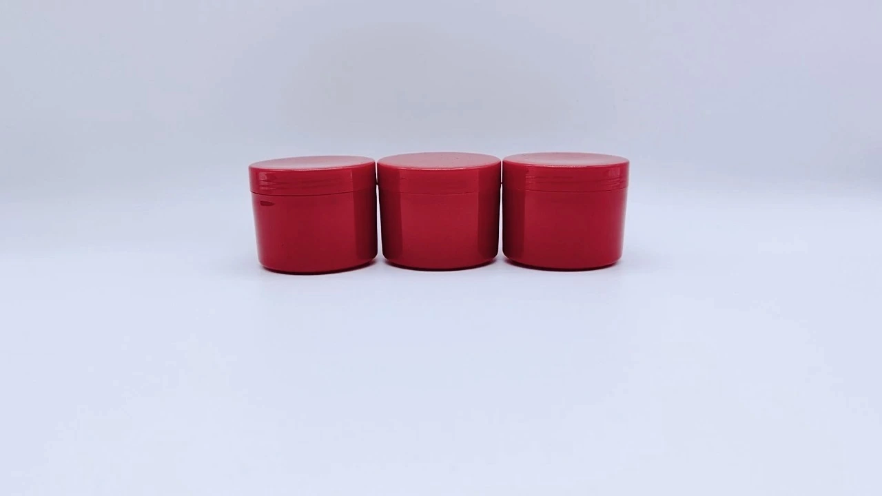 Glamorous 75g red smooth PP single-wall hair care jars 1