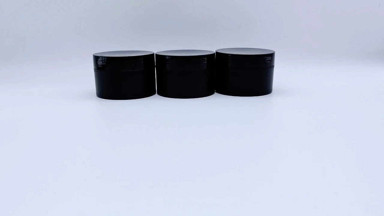 Glamorous 100g black smooth PP single-wall hair care jars 1
