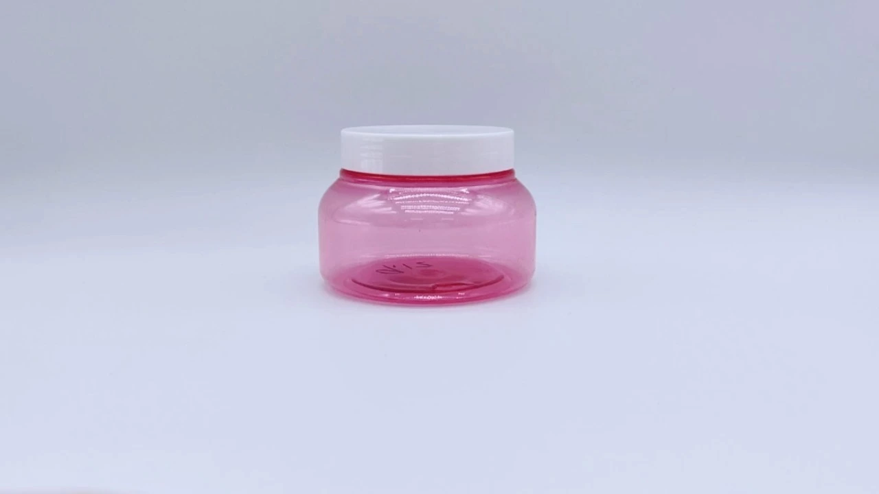 Glamorous 120g/250g pink smooth transparent smooth PET hair care jars 1