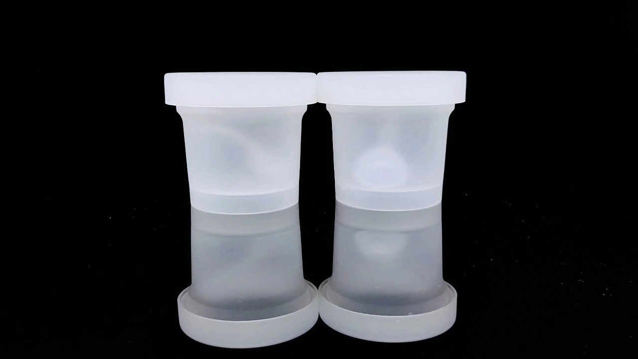 Glamorous 100g/200g/300g white frosted transparent PET hair care jars with beauty tool scoop 1
