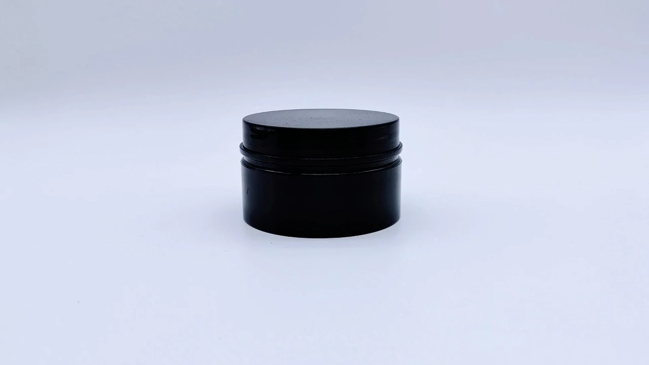 Glamorous black smooth single-wall PP/PET hair care jars 1