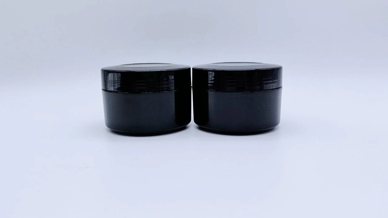 Glamorous 200g black smooth single-wall PP hair care jars 1