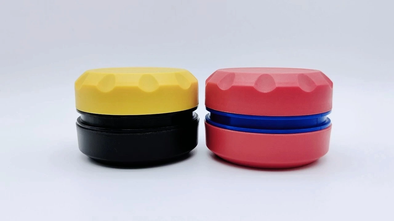 Glamorous 150g yellow/red double-wall PP hair care jars 1