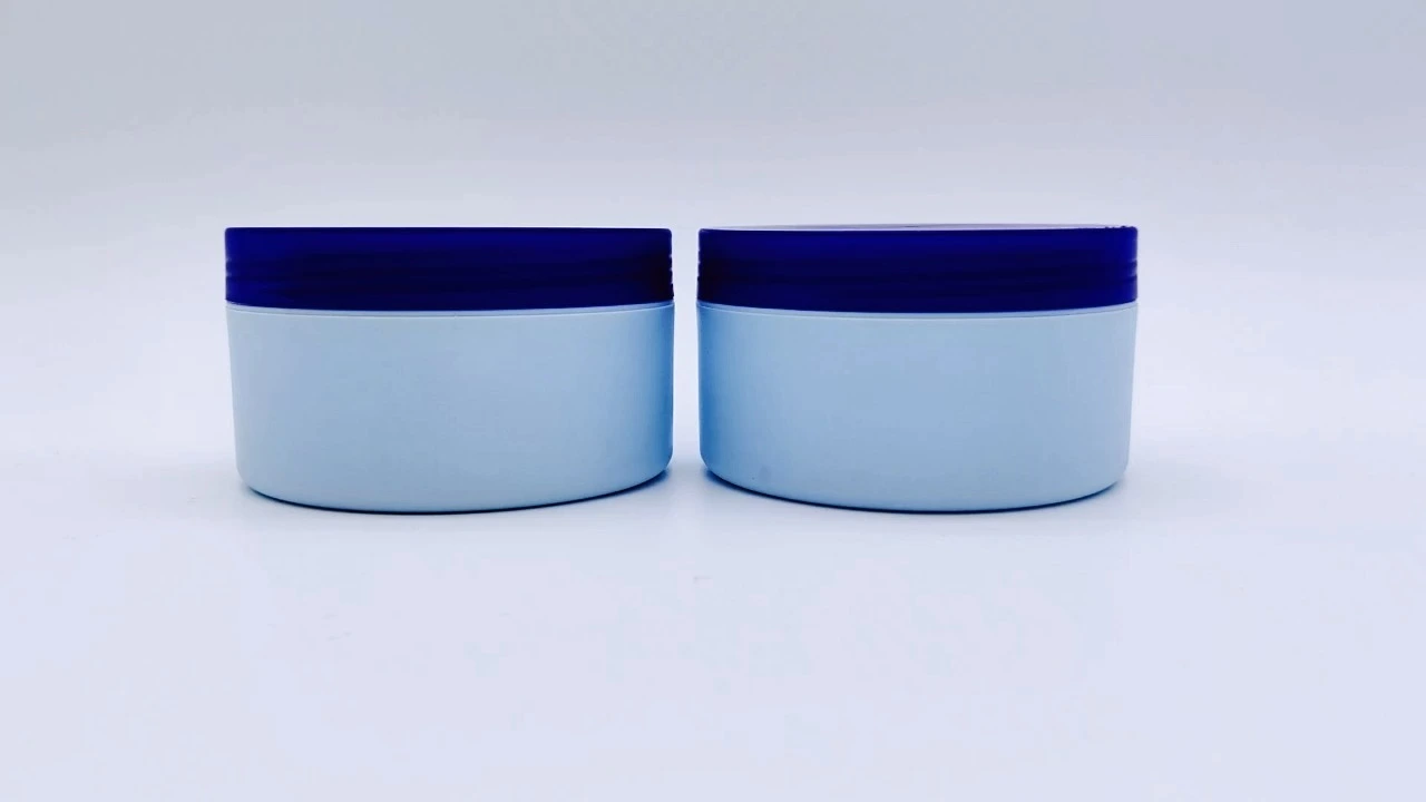 Glamorous 250g blue matte PET single-wall hair care jars 1