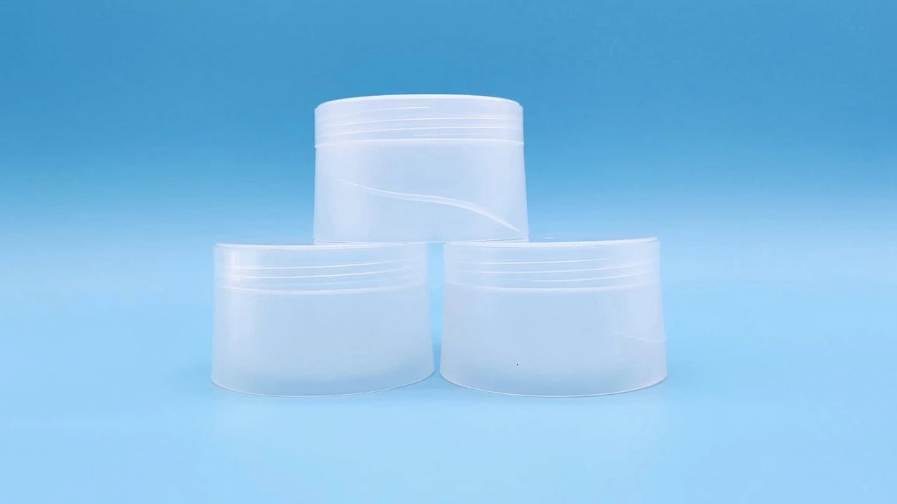 Glamorous 100g white frosted transparent PET single-wall hair care jars 1