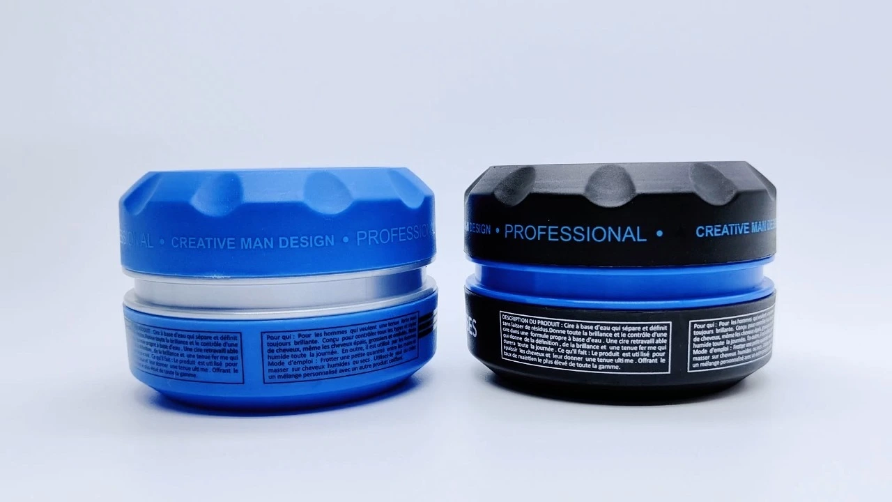 Glamorous 150g blue/black matte PE double-wall hair care jars 1