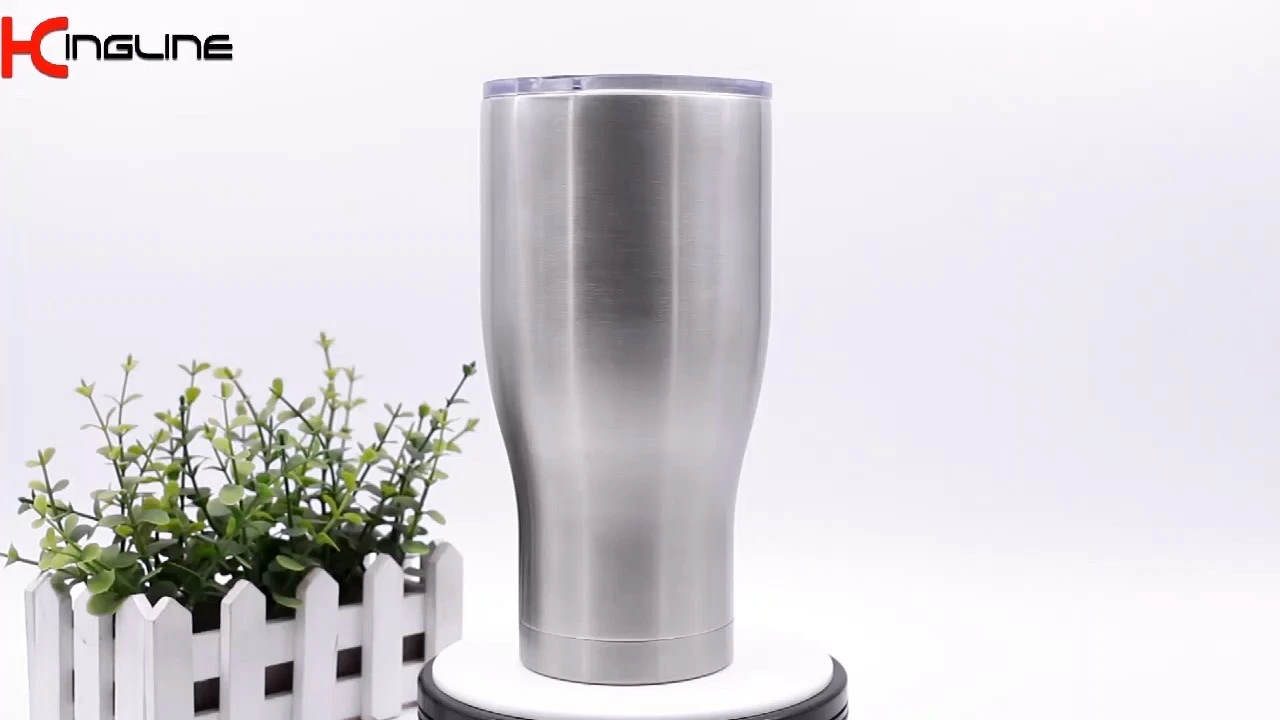 KingLine Tasse à café en acier inoxydable double couche de conception multi-style avec paille pour le camping 1