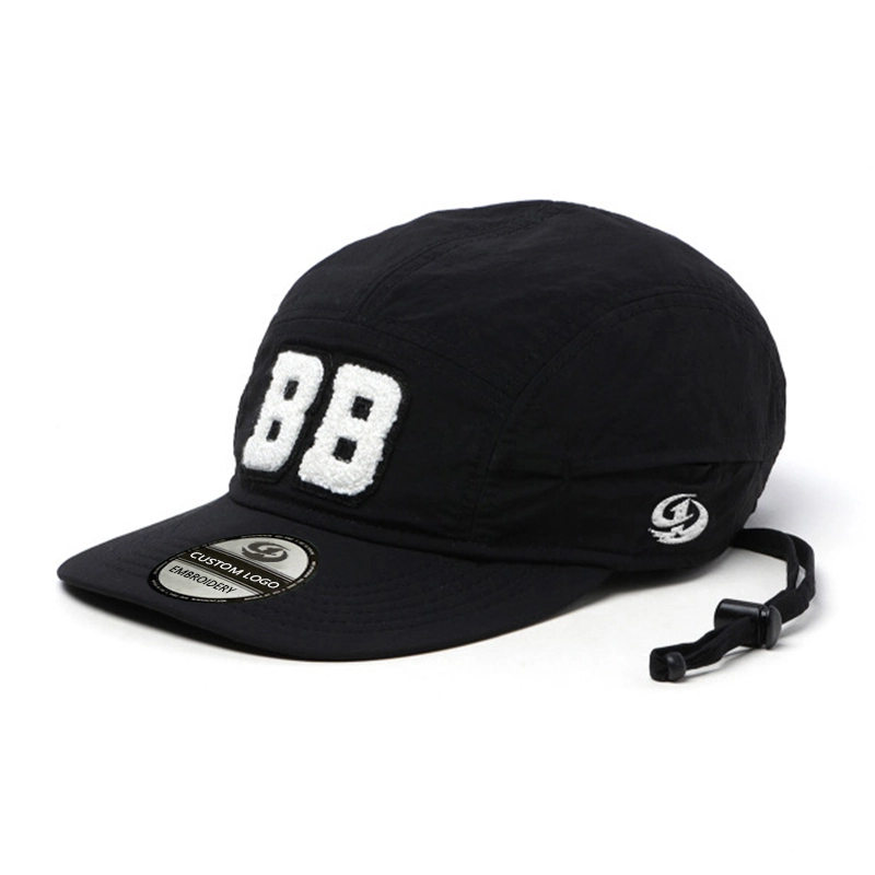 Cappello da baseball non strutturato in cotone 100% con ricamo in asciugamano a 5 pannelli 1