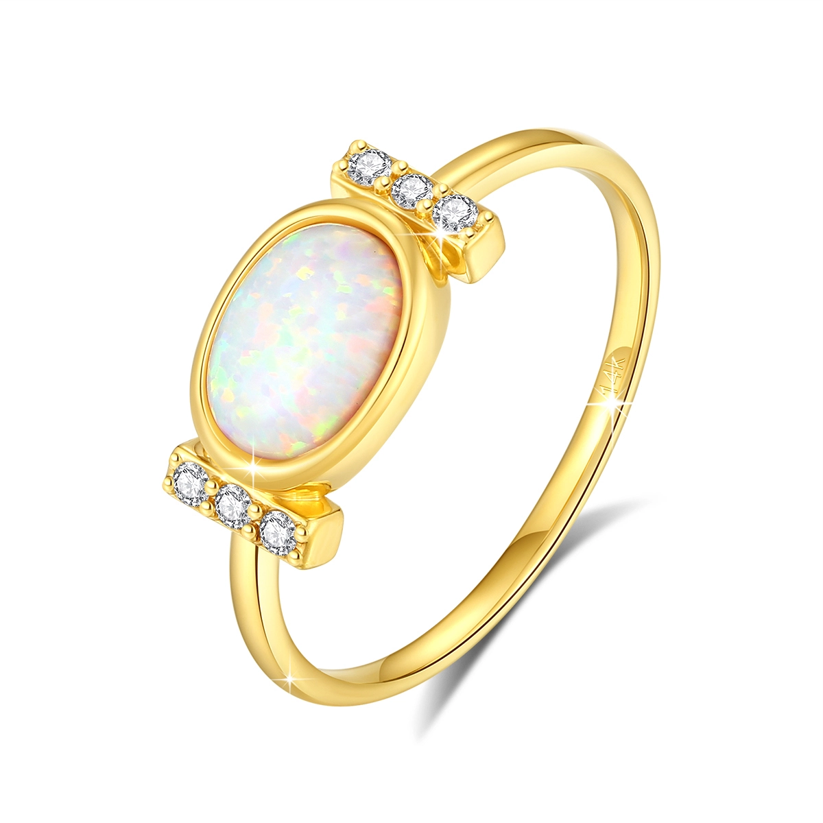 Jewelry Supplier Opal Jewelry Rings 14K Gold Hollow 1
