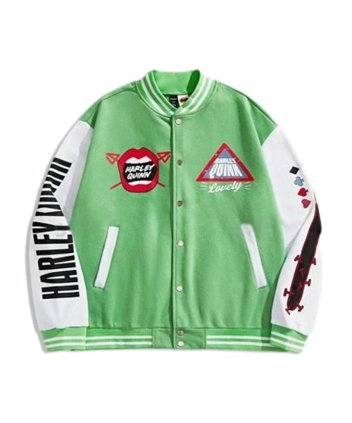 Men's Autumn Casual Sporty Colorblock Cartoon Print Bomber Jacket 1
