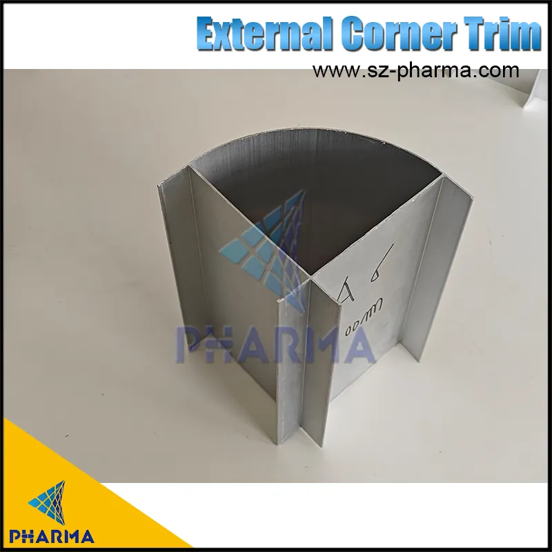 Profilé d'angle en aluminium pour salle blanche, cylindrique externe, garniture d'angle externe 5