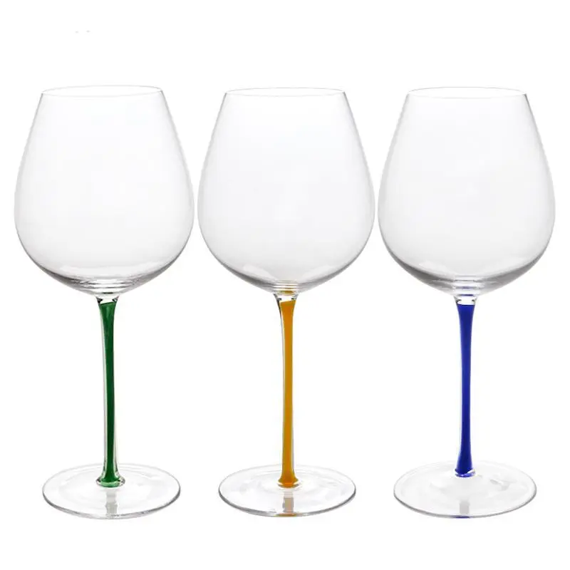 Piala Gelas Wain Vintaj Jelas Borong Air Piala Berwarna-warni Kaca Bercat Eropah 1