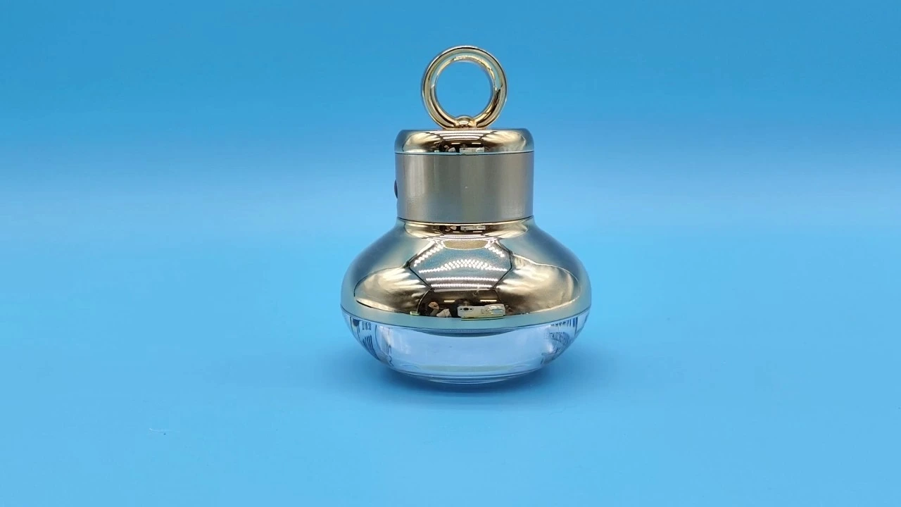 Glamorous 30g colorless transparent acrylic air powder jar with Electric massage puff 1