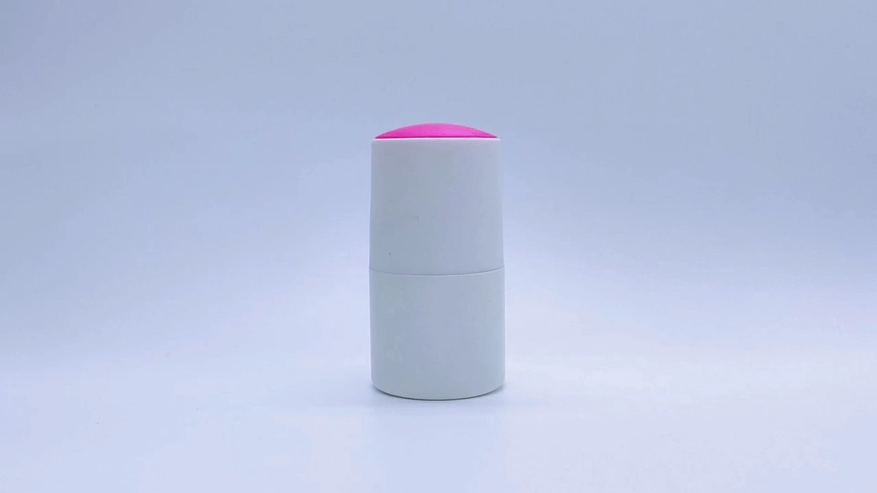 Glamorous 50ml white plastic deodorant perfume round ball roller bottle with screw caps 1