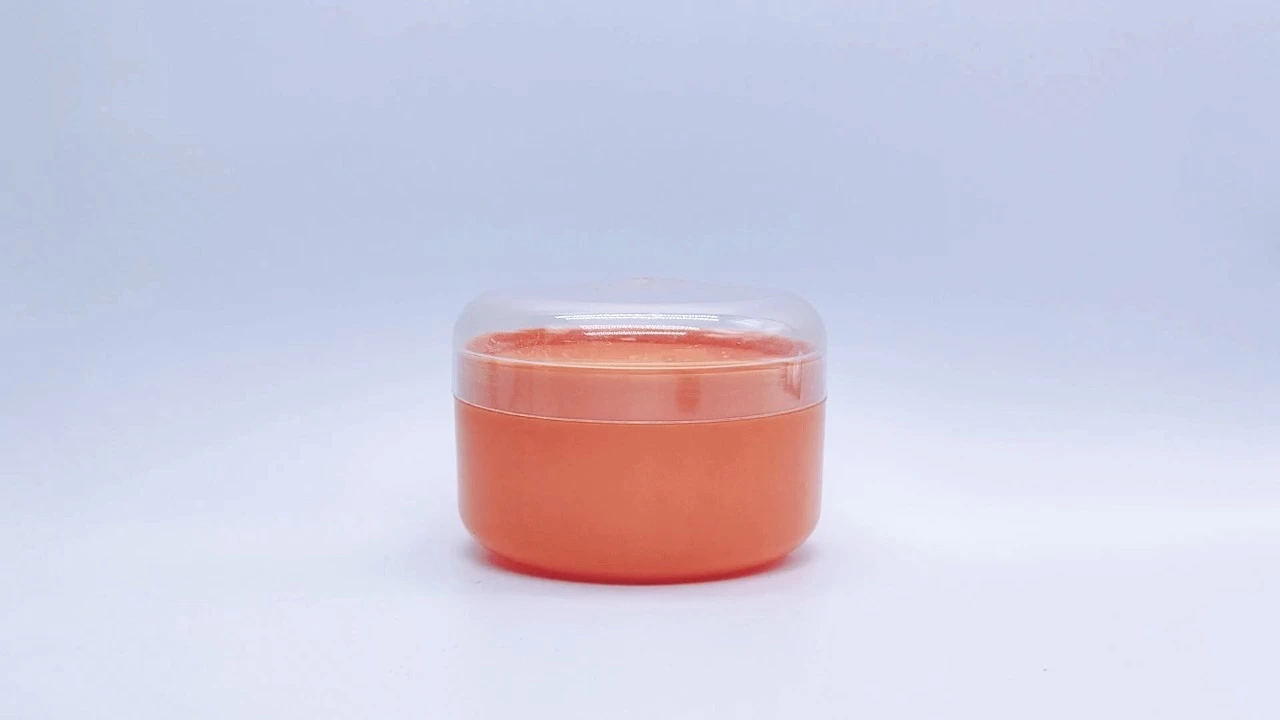 Glamorous 220g orange plastic cylindrical powder puff jar with sifter/ loose powder jar 1