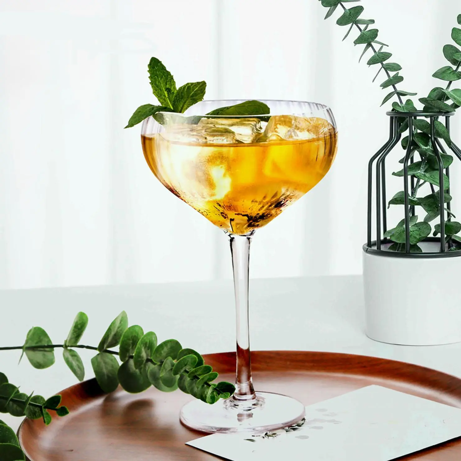 Verre à Cocktail en cristal Transparent, fait à la main, pour hôtel, Restaurant, Resort, Bar, verre à vin rouge 1