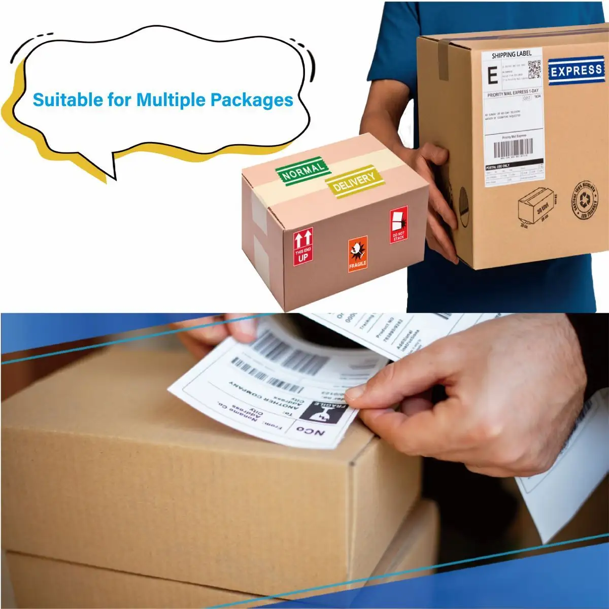 Custom Self Adhesive Label 500-2000pcs/ Roll Or Custom by Easy Stick 7