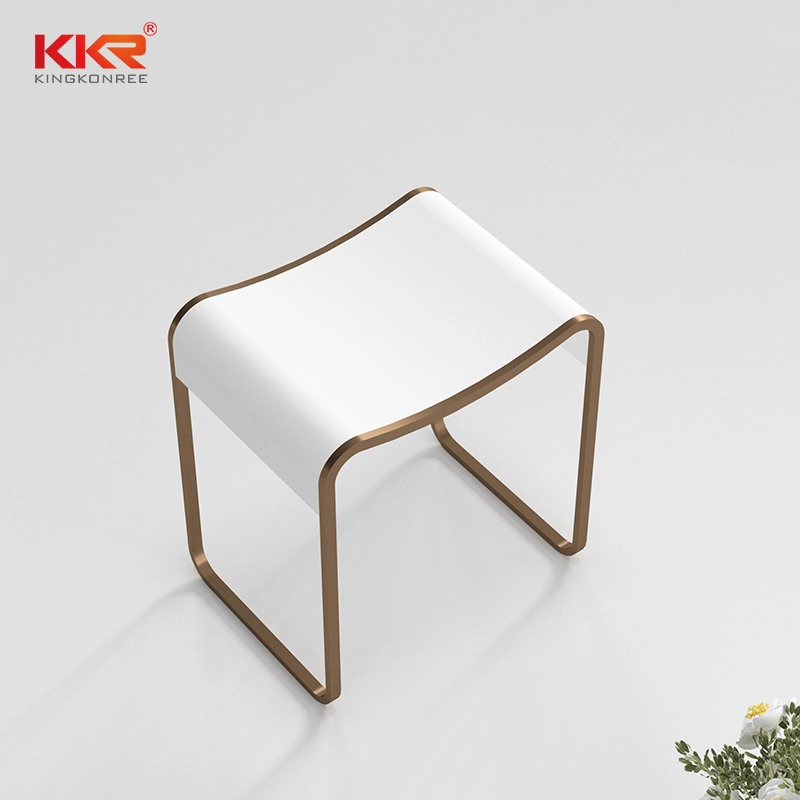 Design moderno in superficie solida bagno vanità sgabello da doccia per hotel e docce private KKR-STOOL-E 1