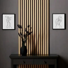 KUNUO سعر المصنع OEM 2400 * 600 مم 3000 × 600 ألواح حائط خشبية صوتية 1