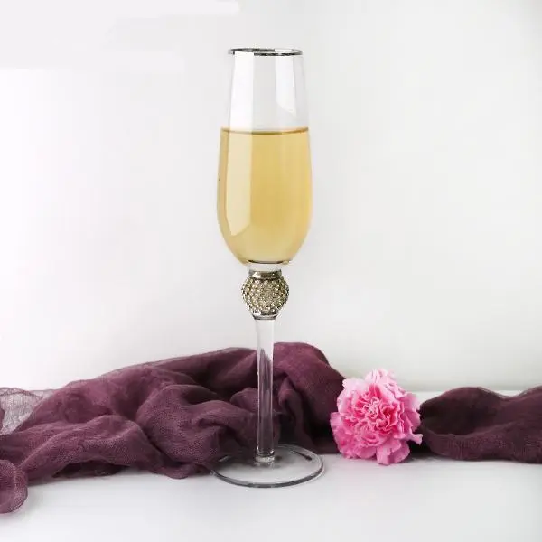 300 ml Hochzeitsdekoriertes Glasgeschirr, Kelch mit Rand, goldenes Weinglas, Cocktailglas 1