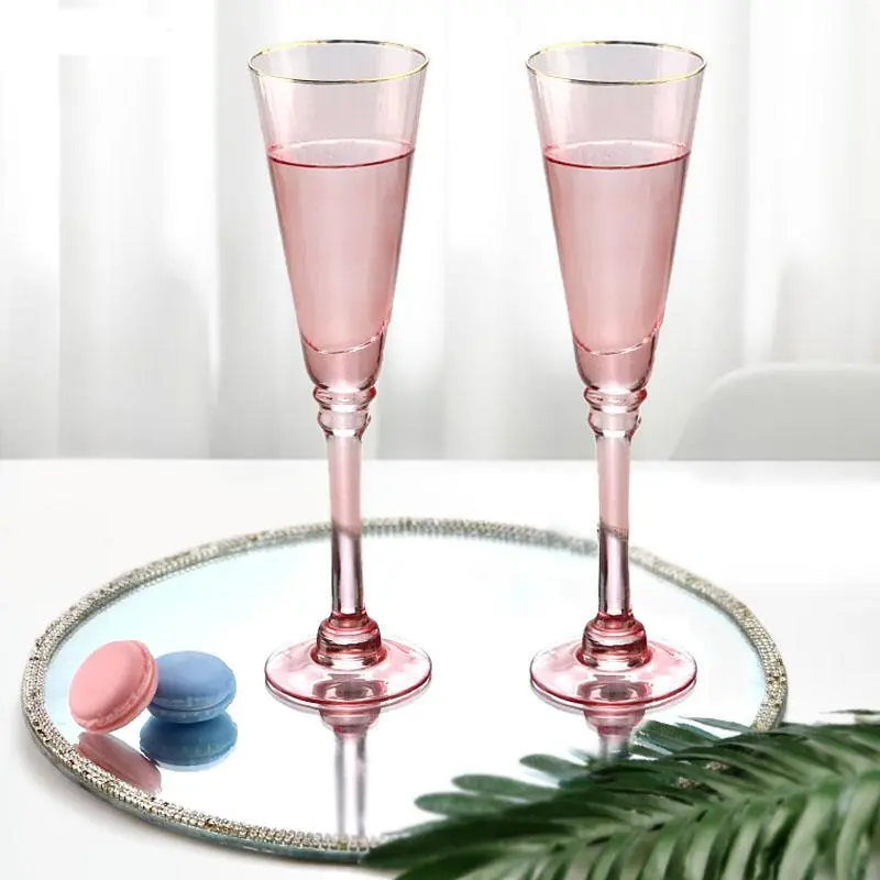 Copo de vidro para beber suco popular, copo de vidro com borda dourada, champanhe, vinho tinto, coquetel 1