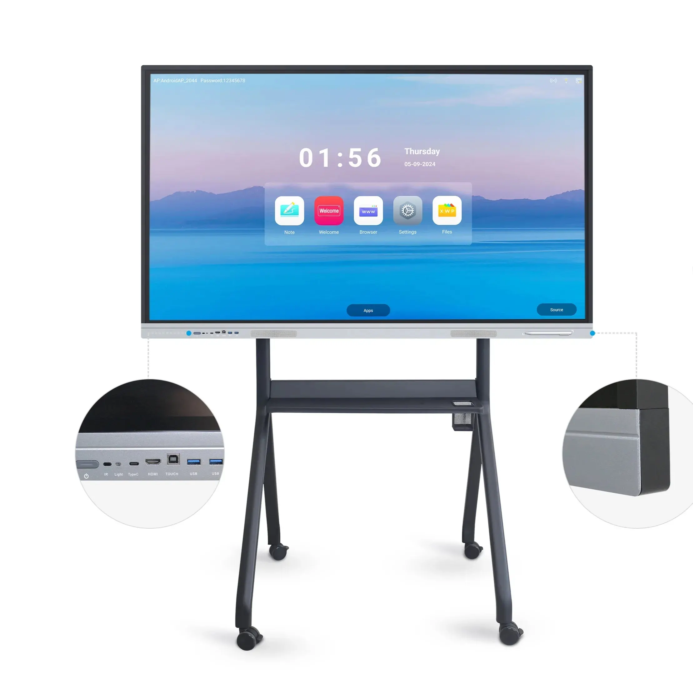 2025 Top Quality Smart Electronic Whiteboard Portable Interactive White Board 1