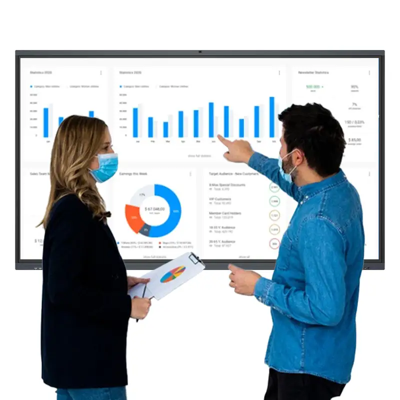Top Quality 20/40 Points Infrared Touch 55 65 75 85 98 110 Inch Interactive Smart Boards For School And Office Whiteboard 1