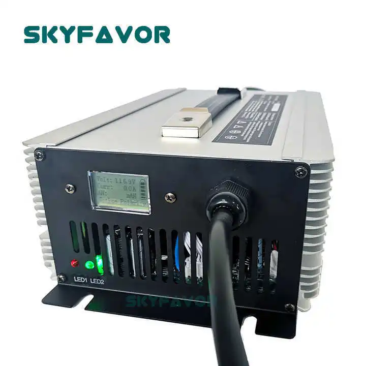 Professionelles kundenspezifisches 48-V-30-A-Batterieladegerät Lifepo4-Lithium-Li-Ionen-Blei-Säure-AGM-Batterieladegerät 48 V für Gabelstapler mit Display 1