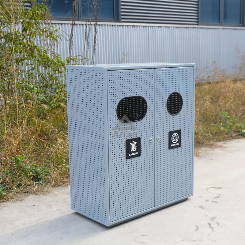 Outdoor Commercial Metal Recycling Bins 1