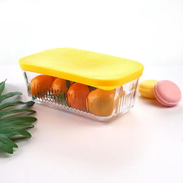 Новый продукт Контейнеры для пищевых продуктов из боросиликатного стекла и бамбука Стеклянные контейнеры для хранения пищевых продуктов с крышками 1
