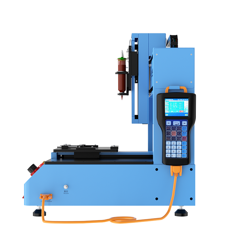 Automatische Klebstoffauftragsmaschine TBK 983B mit 0,02 mm hoher Präzision, programmierbarer Bahnsteuerung und einstellbarer Geschwindigkeit für die Reparatur von Elektronik und Bildschirmen. 4