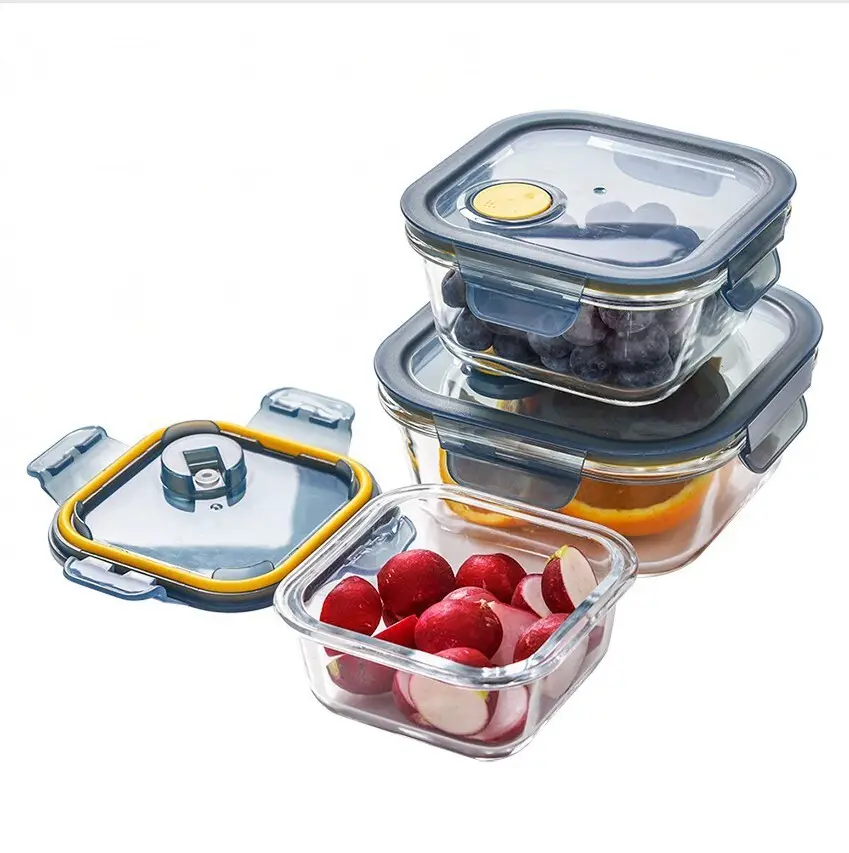 For Kitchen Glass Kitchen Containers with Lids High Borosilicate Glass by Crystal Houseware 5