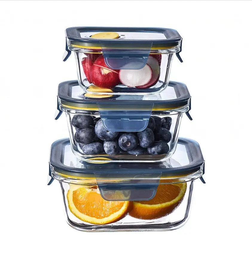 For Kitchen Glass Kitchen Containers with Lids High Borosilicate Glass by Crystal Houseware 4